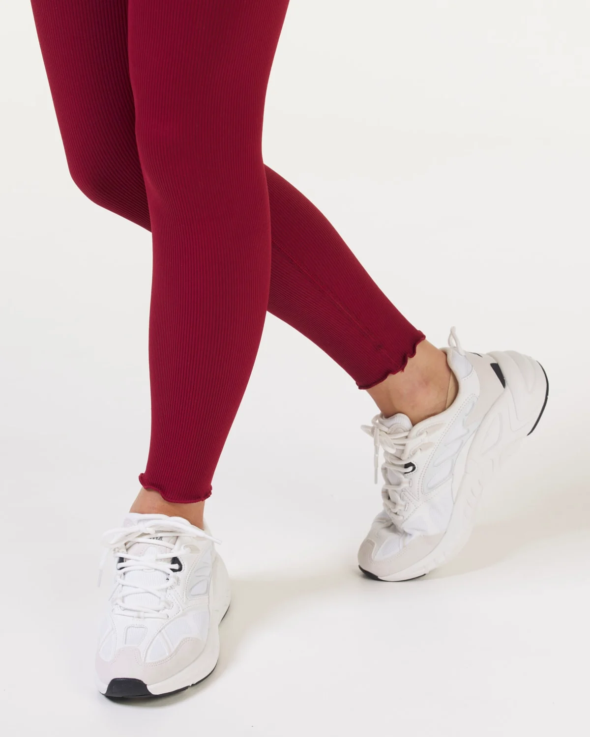 Bumpro Perfect Rib Frill Tights Wine