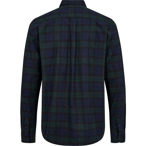 Resteröds Flannel Skjorte, Check Navy/Green, XL