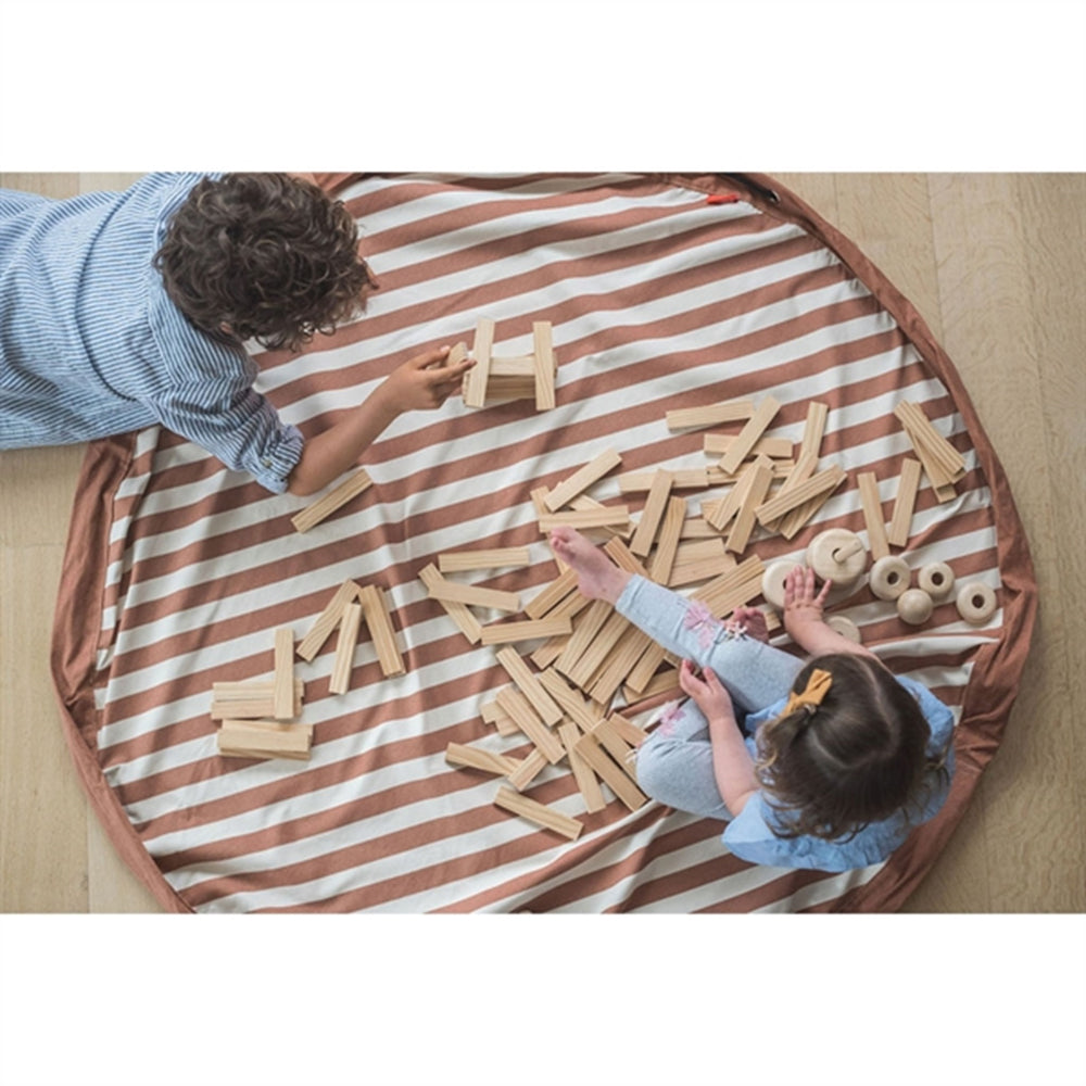 2-i-1 Legetæppe Stripes Brown - Play&Go