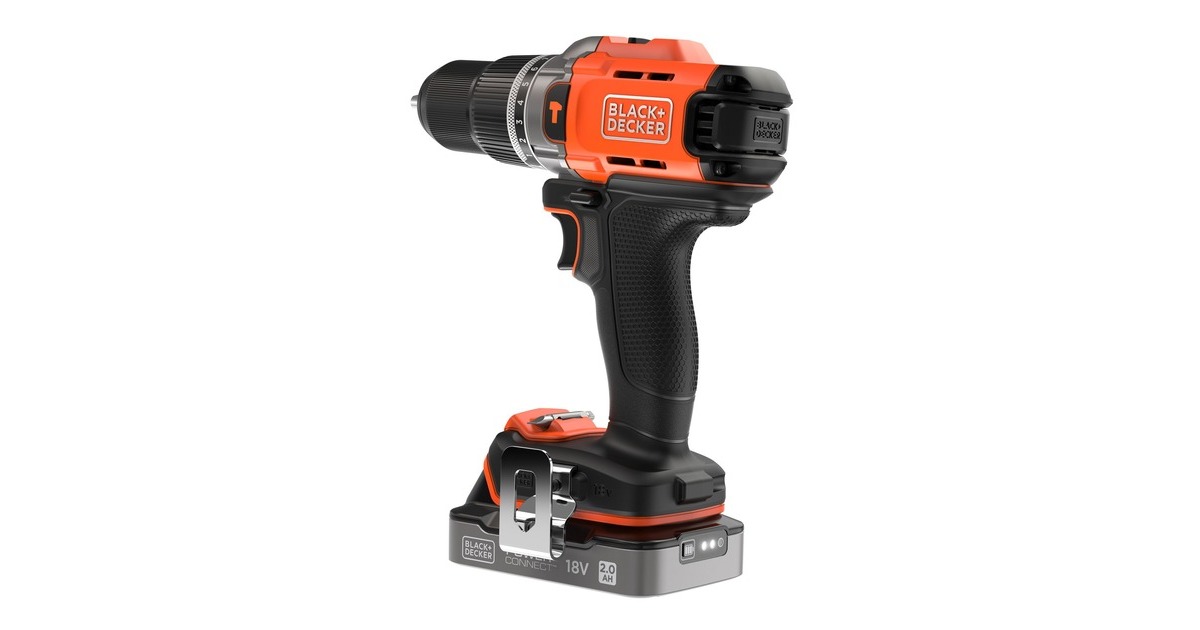 BLACK+DECKER18V 2.0Ah Schroefklopboormachine  (Zwart/oranje)
