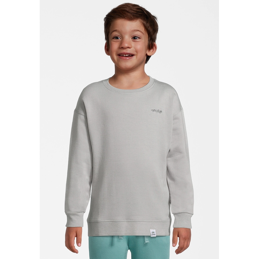 New Life Sweatshirt Crew Neck Pullover grau