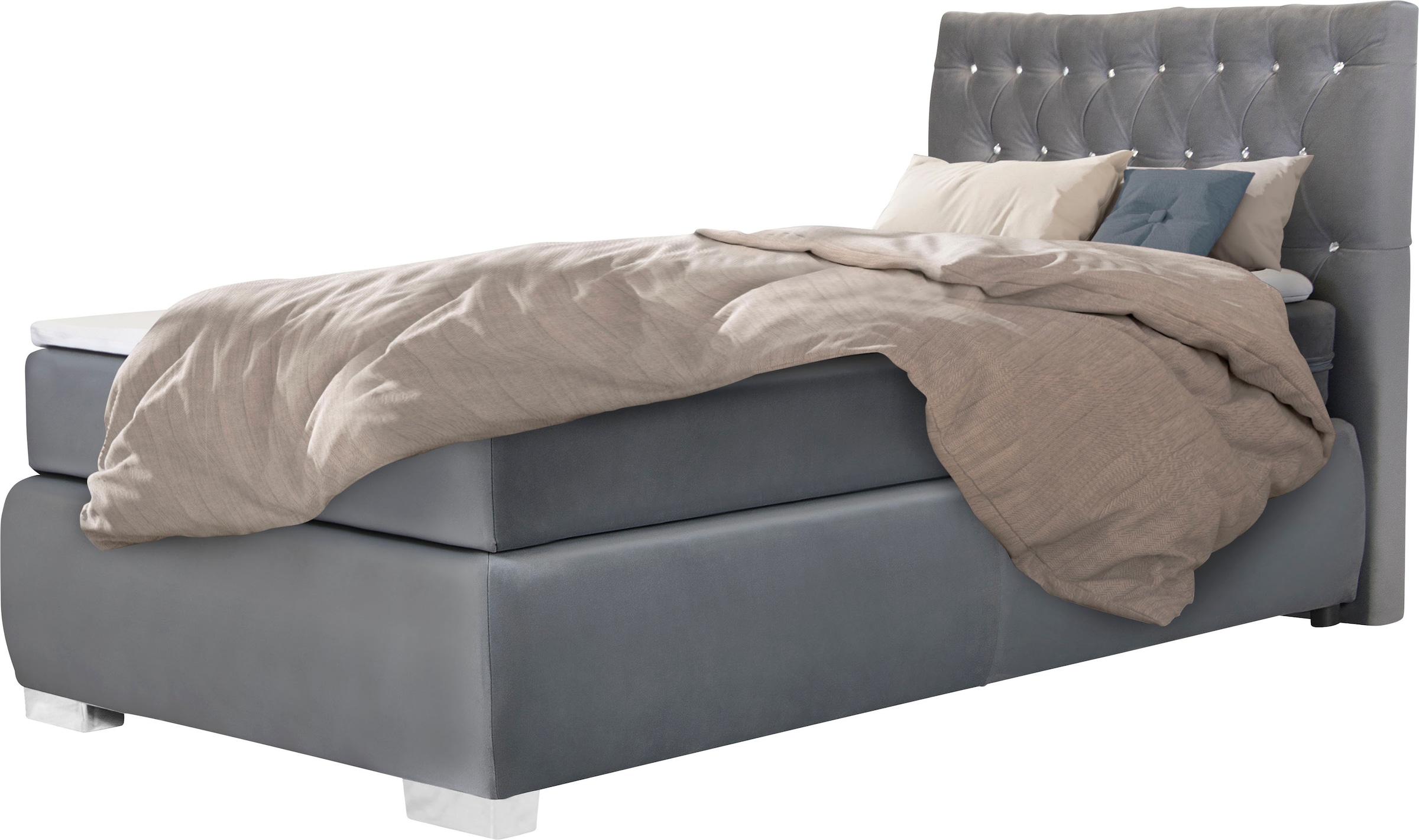 Leonique Boxspringbett »Rumba« Taschenfederkern-Matratze in Härtegrad 3, in 4 Breiten, incl. Topper