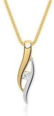 8 karaat geel witgouden ketting met hanger