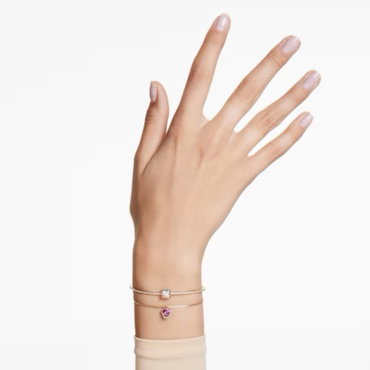 Bracelet jonc Swarovski Stilla coeur rouge