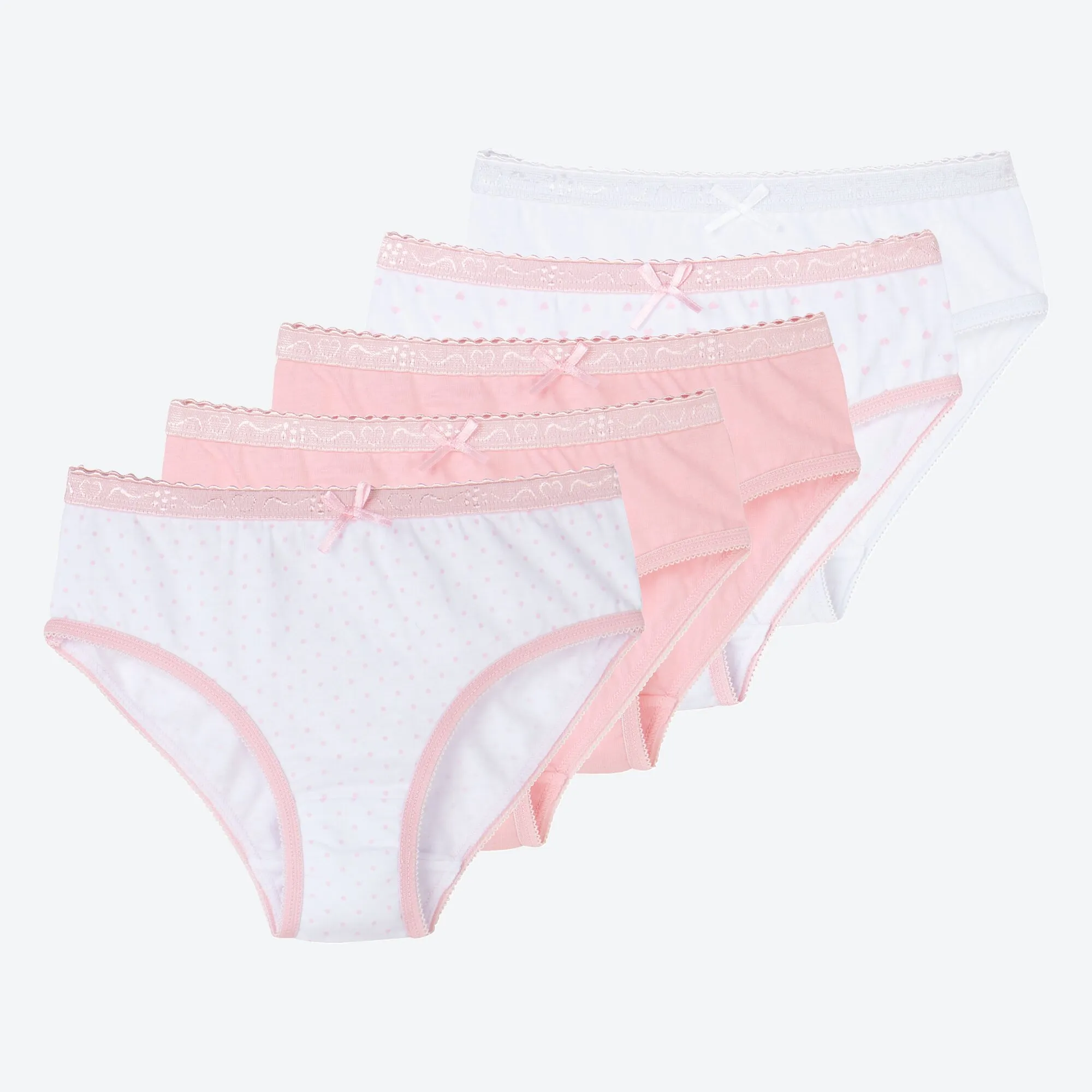 Mädchen-Slip mit Spitze am Bund, 5er-Pack