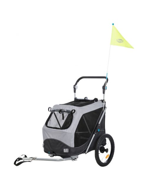 Trixie Fietskar Opvouwbaar - Hondenfietskar - 63x95x90\/132 cm Grijs Zwart Tot 22 Kg Medium