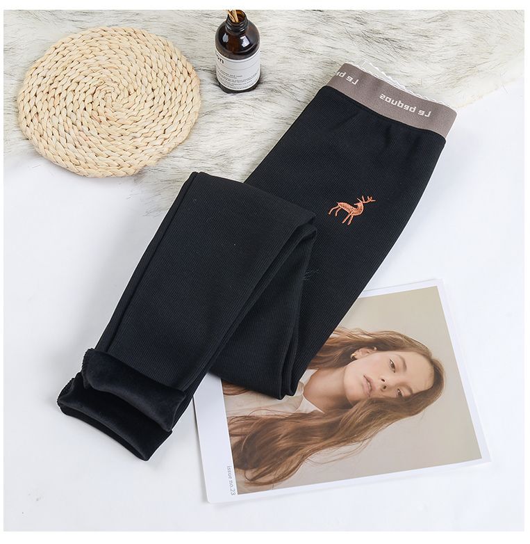 Everose - Geborduurde fleece-gevoerde legging