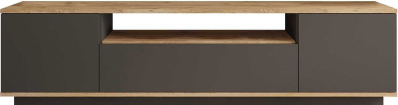 TV Meubel - Antraciet & Eiken - Melamine - Ruime Afmetingen 180x44,6x44,5cm