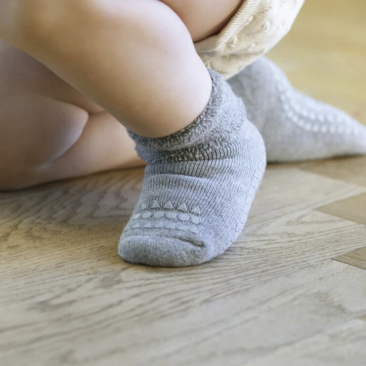 GoBabyGo Skridsikre Strømper Tyk Bomuld Grey melange