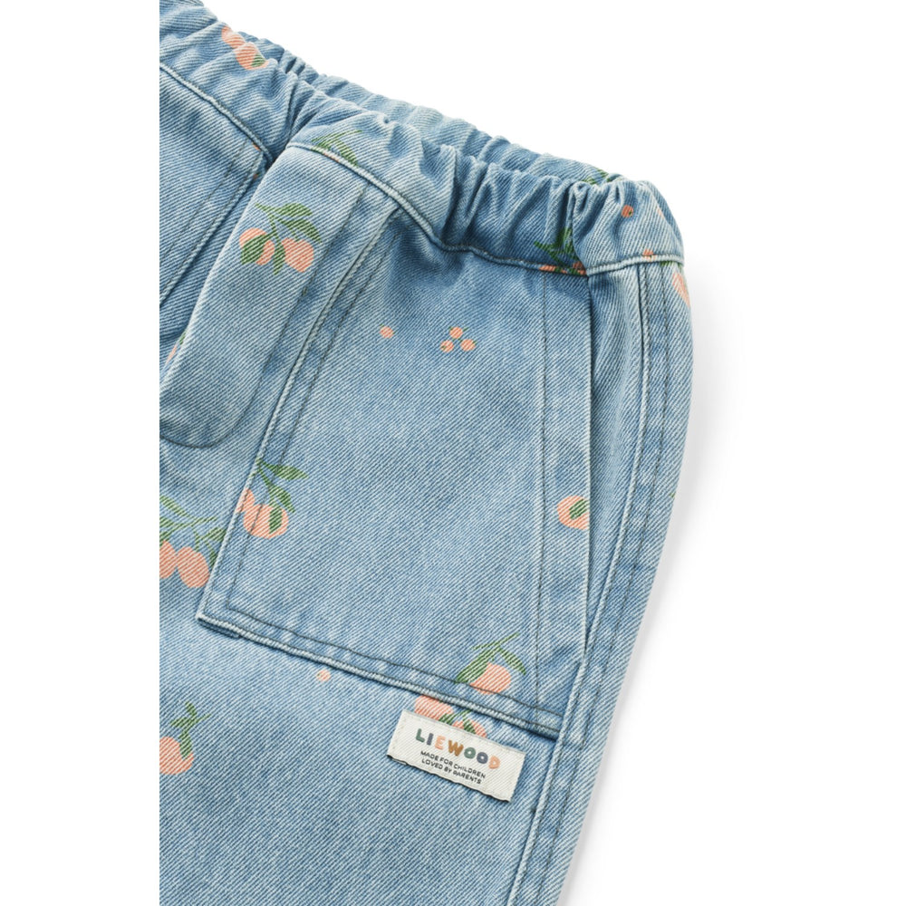 Køb LIEWOOD Peach / Lys Blue Denim Cesar Printed Denim Bukser