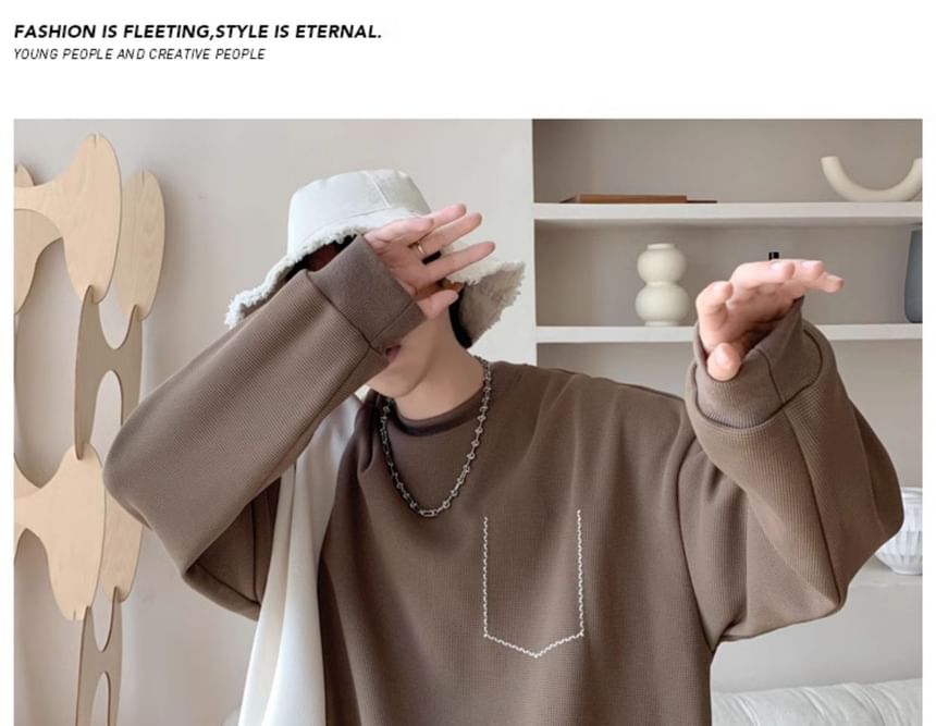 Savenne - Sweatshirt met ronde hals en twee kleuren