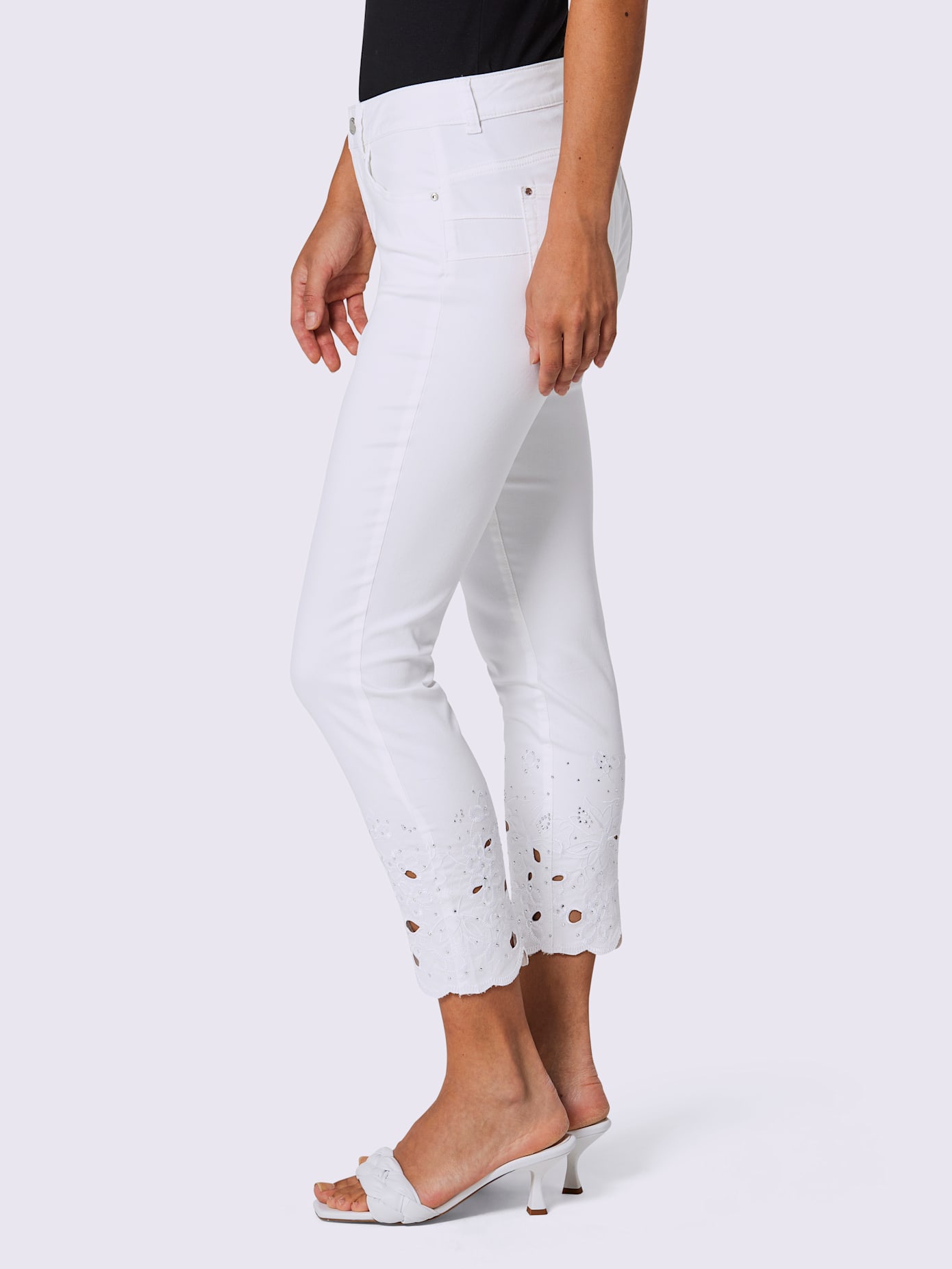 Pantalon 7/8 en lyocell et coton mélange coton et lyocell de qualité
