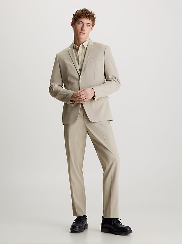 Blazer slim em mistura de lã
