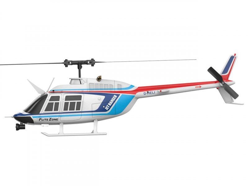 FliteZone Helikopter Jet Ranger 4-Kanal, 6G, RTF Kleiner Singlerotor Jet Ranger Hubschrauber mit 6G Gyro