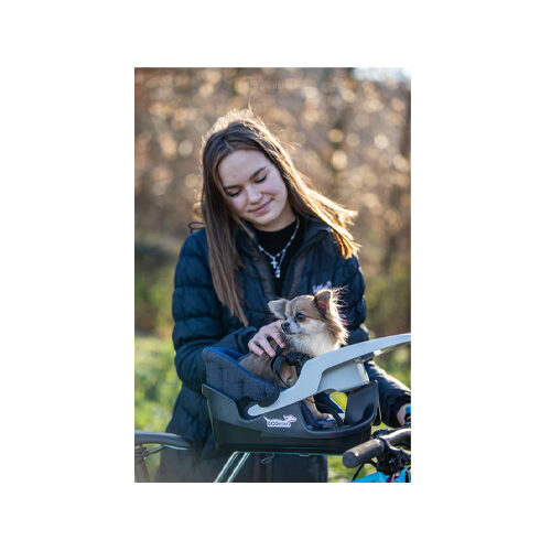 Dogrider Dog Seat + Mand - Grijs