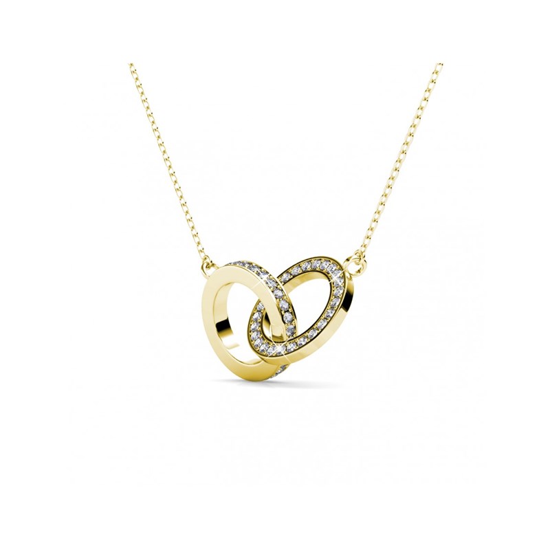 Collier Circle Twin - Doré et Cristal