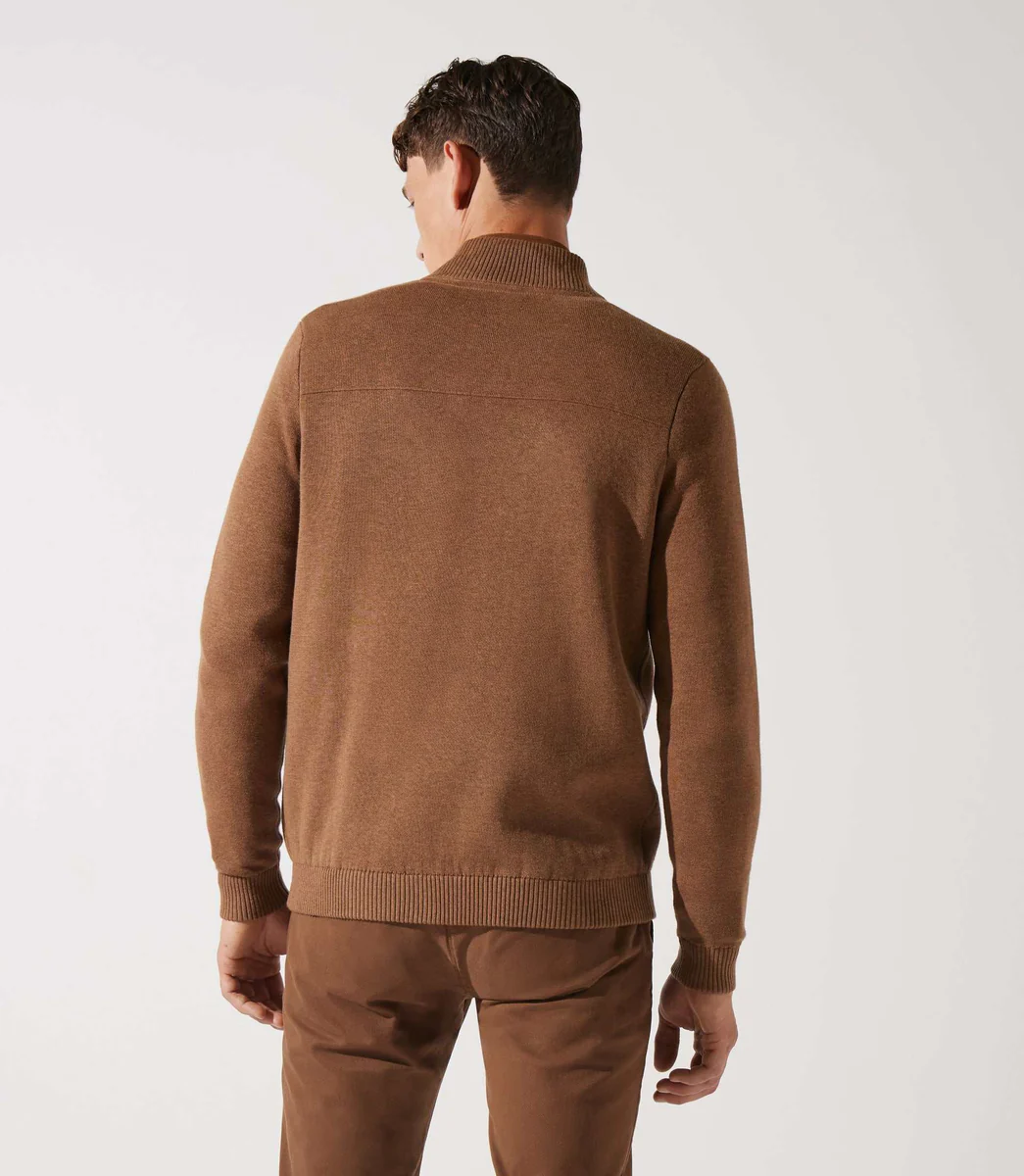 Gilet zippé col teddy camel