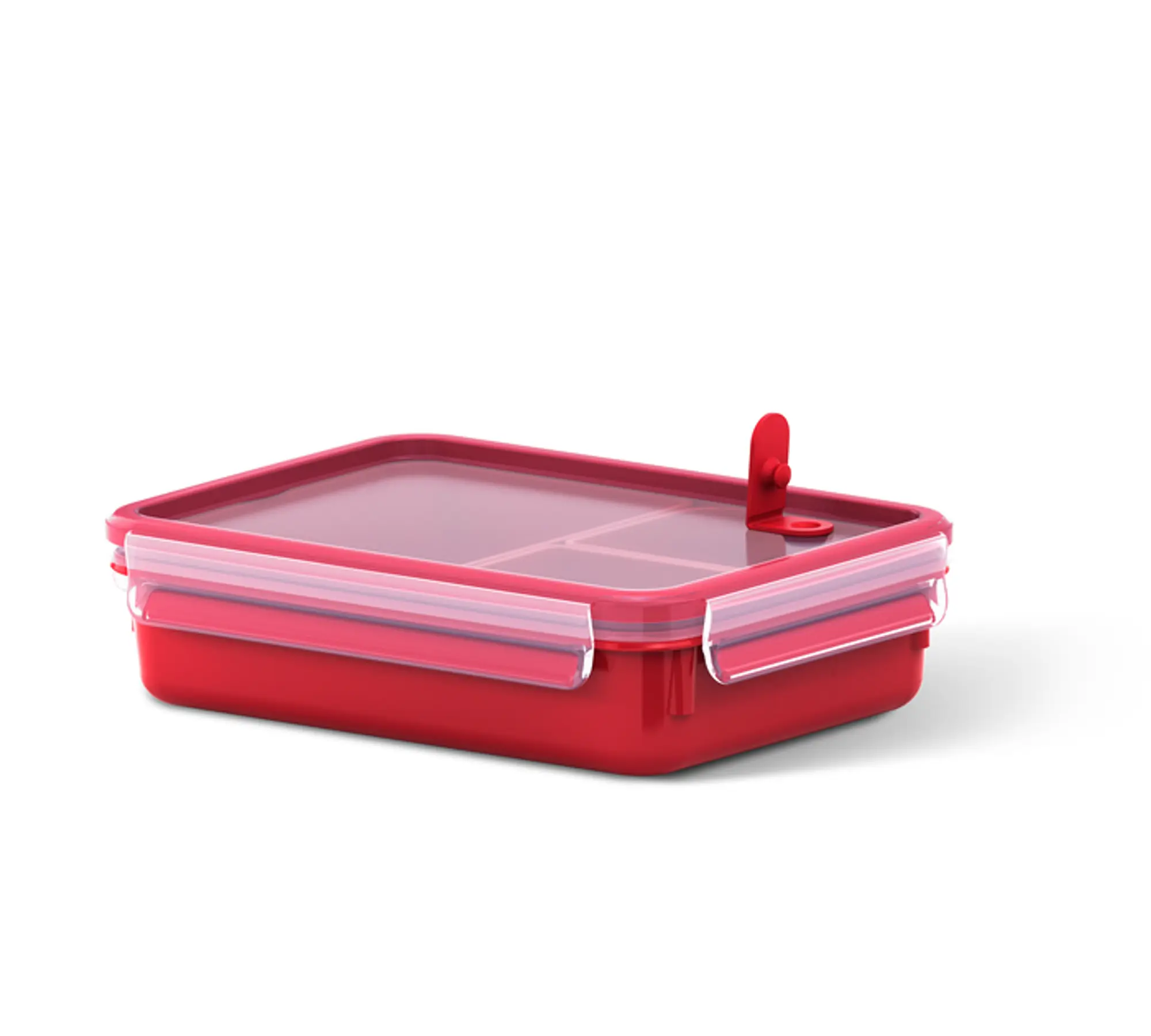 Clip micro boîte rect. 1.2l+3comp.rouge