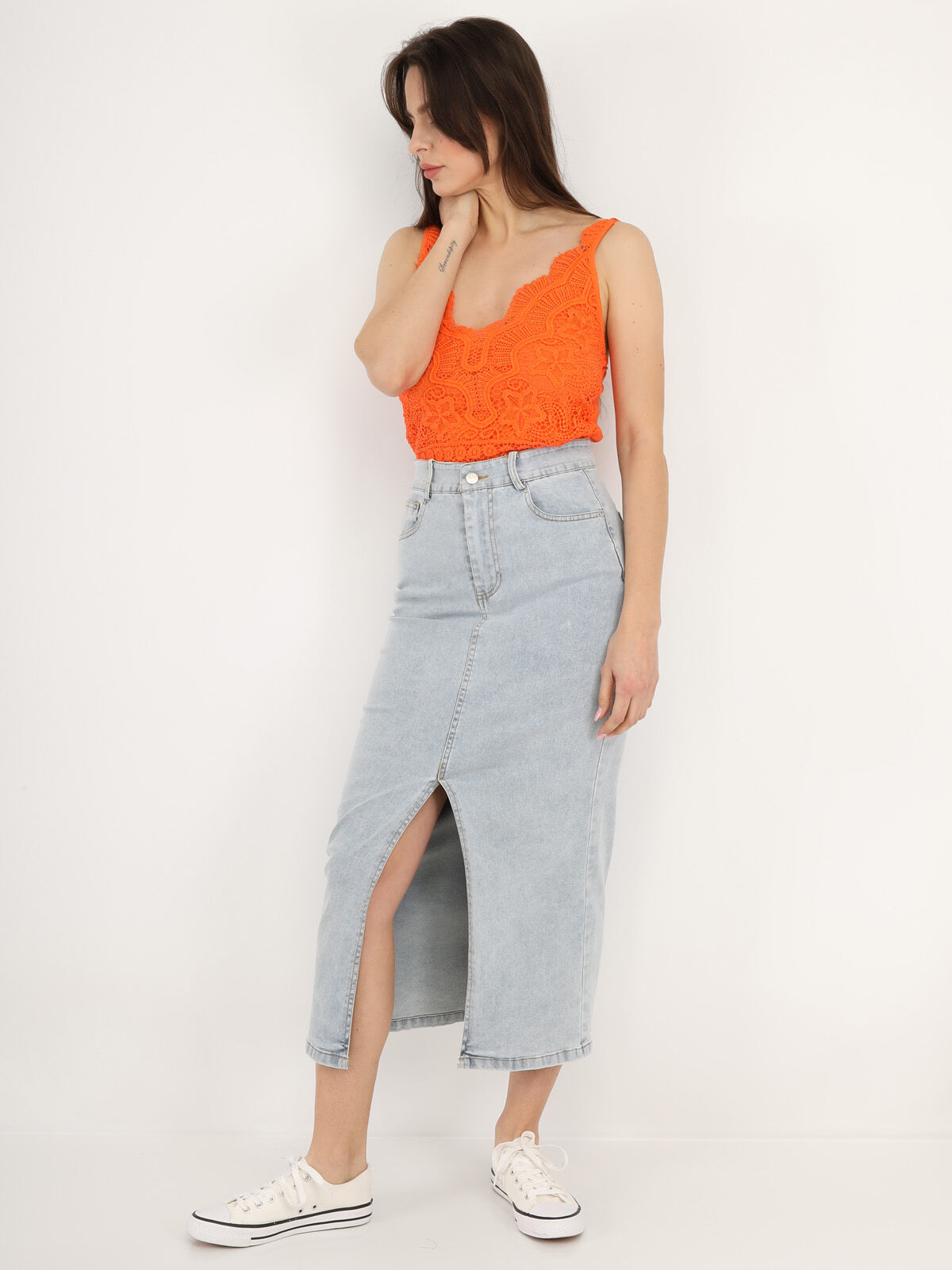 Top court en crochet- orange