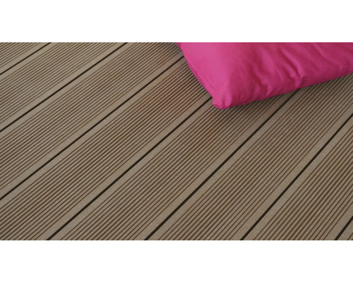 Konsta WPC terrasplanken Futura holle kamerprofiel geborsteld 26x145 mm (verkoop per meter van 1,00 m tot max. 6,00 m) bruin