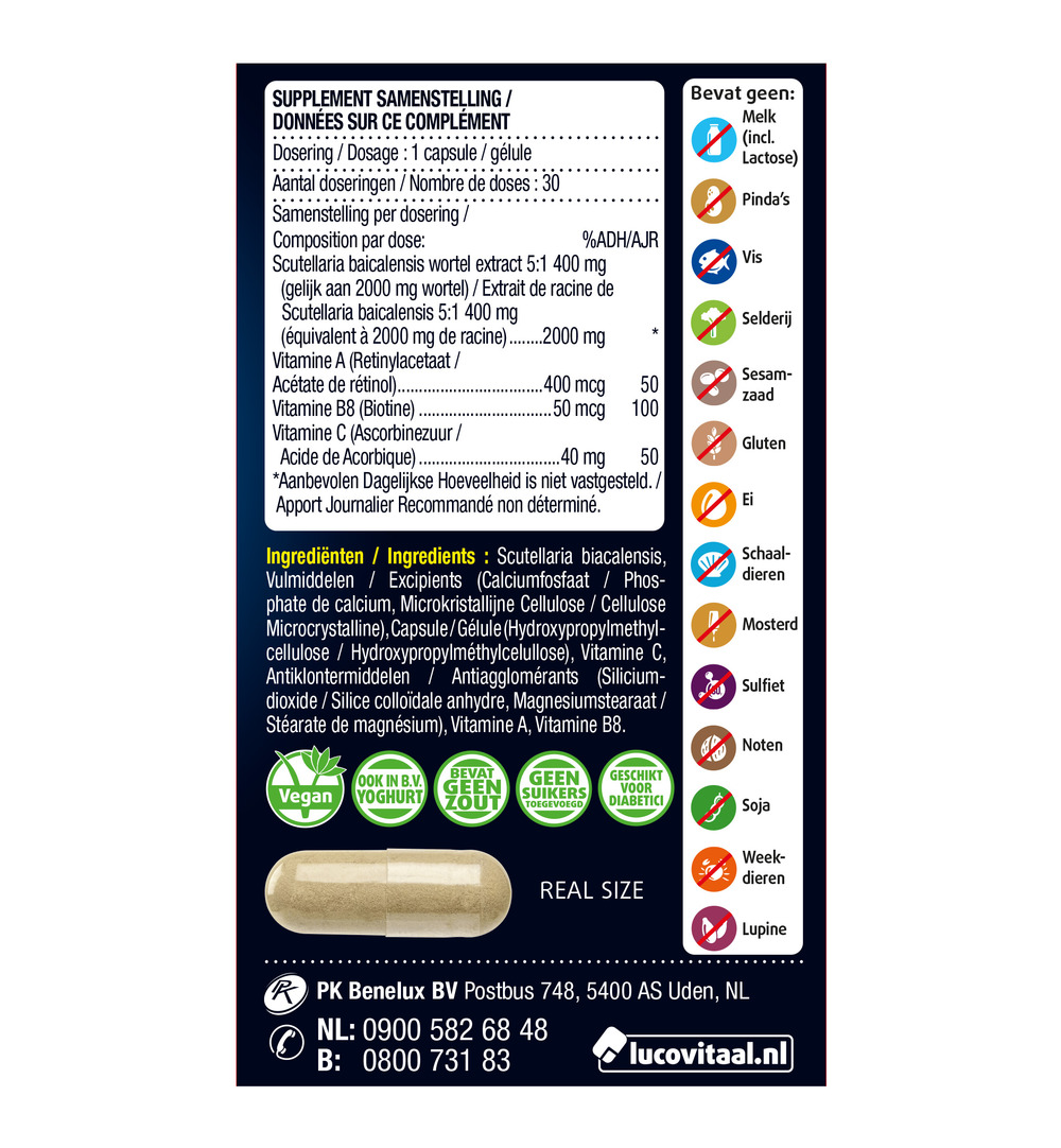 Lucovitaal Scutellaria 2000mg (30 capsules)
