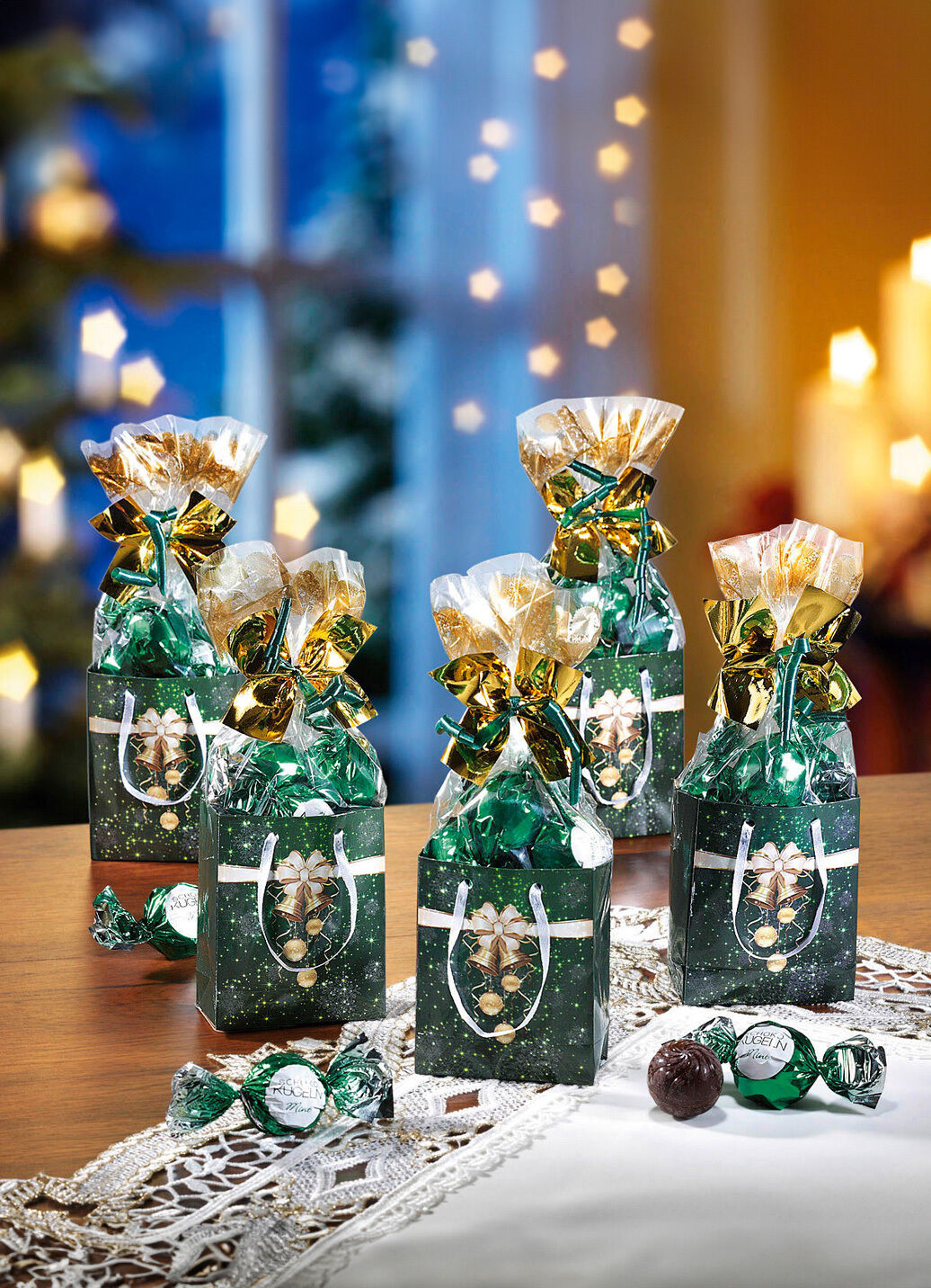 Geschenktütchen, 5er-Set, mit süsser Füllung