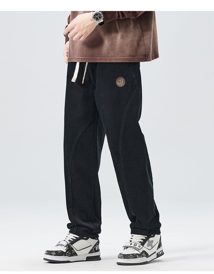 Nataro - Mid Rise Plain Straight Leg Sweatpants