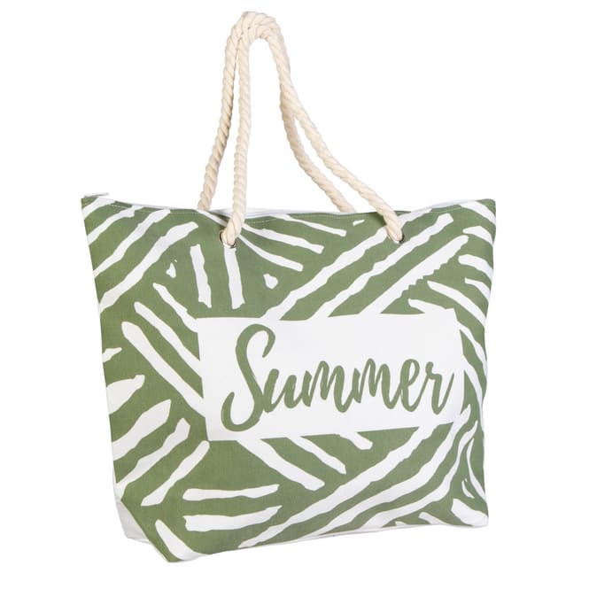 Strandtasche - Summer - braun/weiß - aus Textil