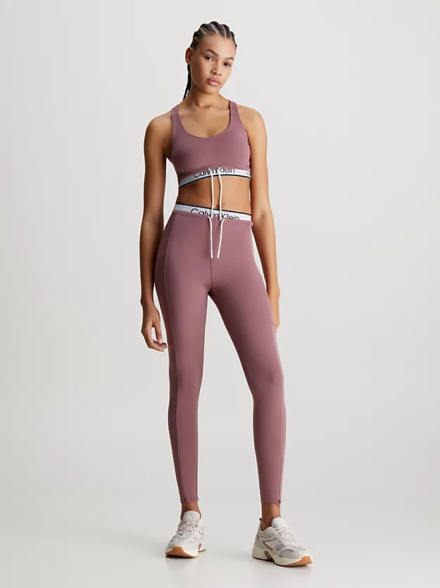Calça legging de ginástica com cós duplo 7/8