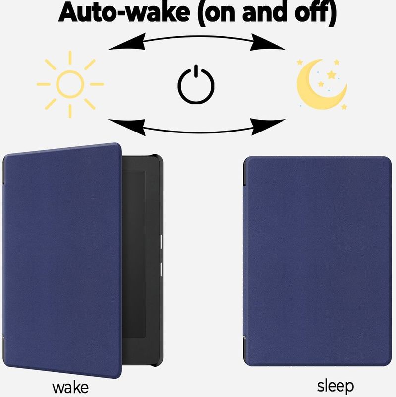 Lunso - Kobo Aura Edition 2 - Sleepcover - Donkerblauw - 6 inch