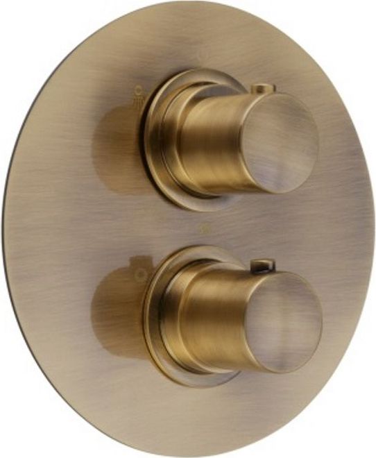 Salenzi Giro - Inbouwthermostaat - Geborsteld Messing Goud - Diameter 18.5 cm