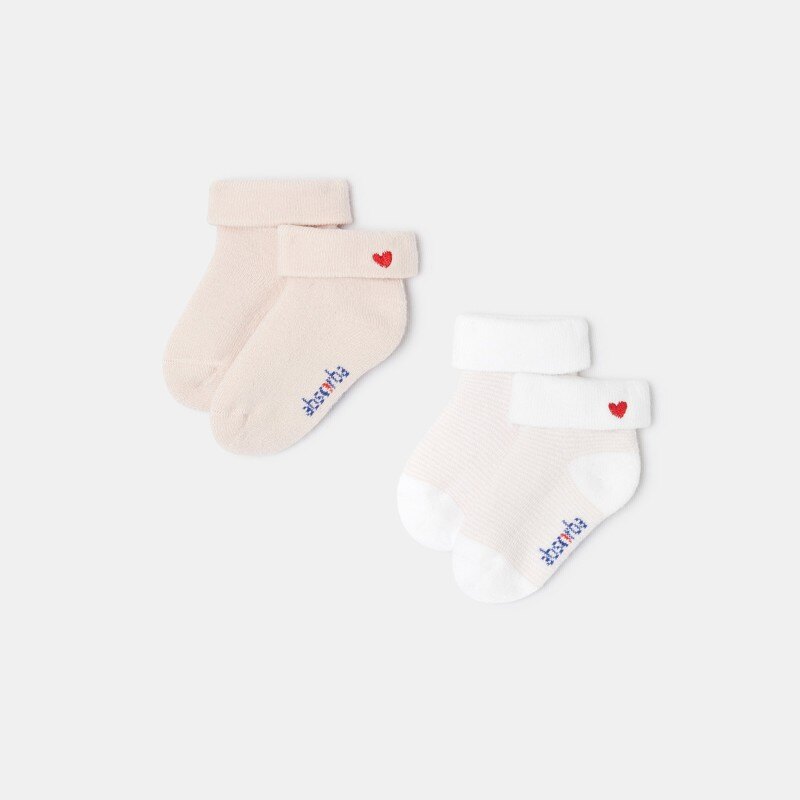 Lot de 2 paires de chaussettes en molleton roses naissance Absorba Rose