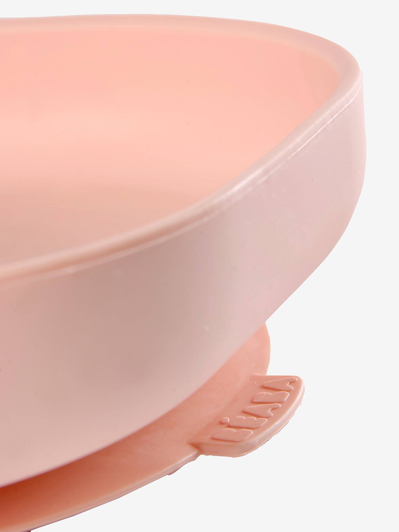 Prato de silicone BEABA com ventosa, rosa claro liso