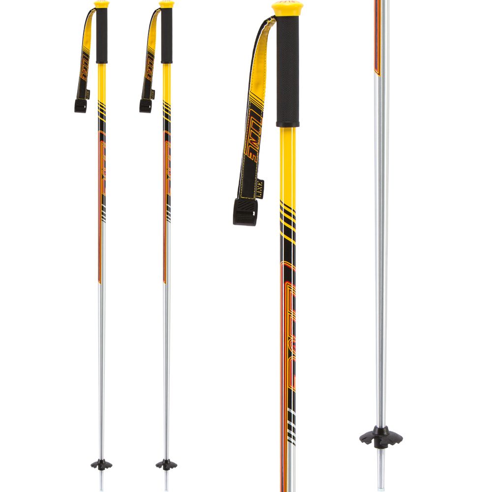 Line Tac 17/18 Alpin Skistöcke silber gelb orange