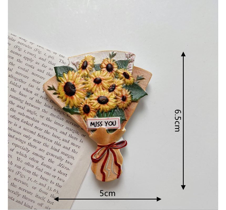 Indus - Bloemenhars koelkastmagneet (verschillende ontwerpen) / Set