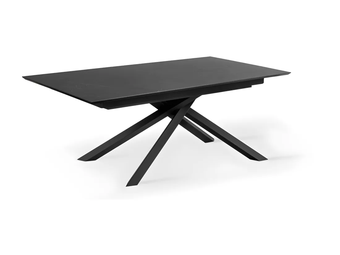 Xavier Table Extensible (170/270 x 90 cm) en HPL sur MDF Noir