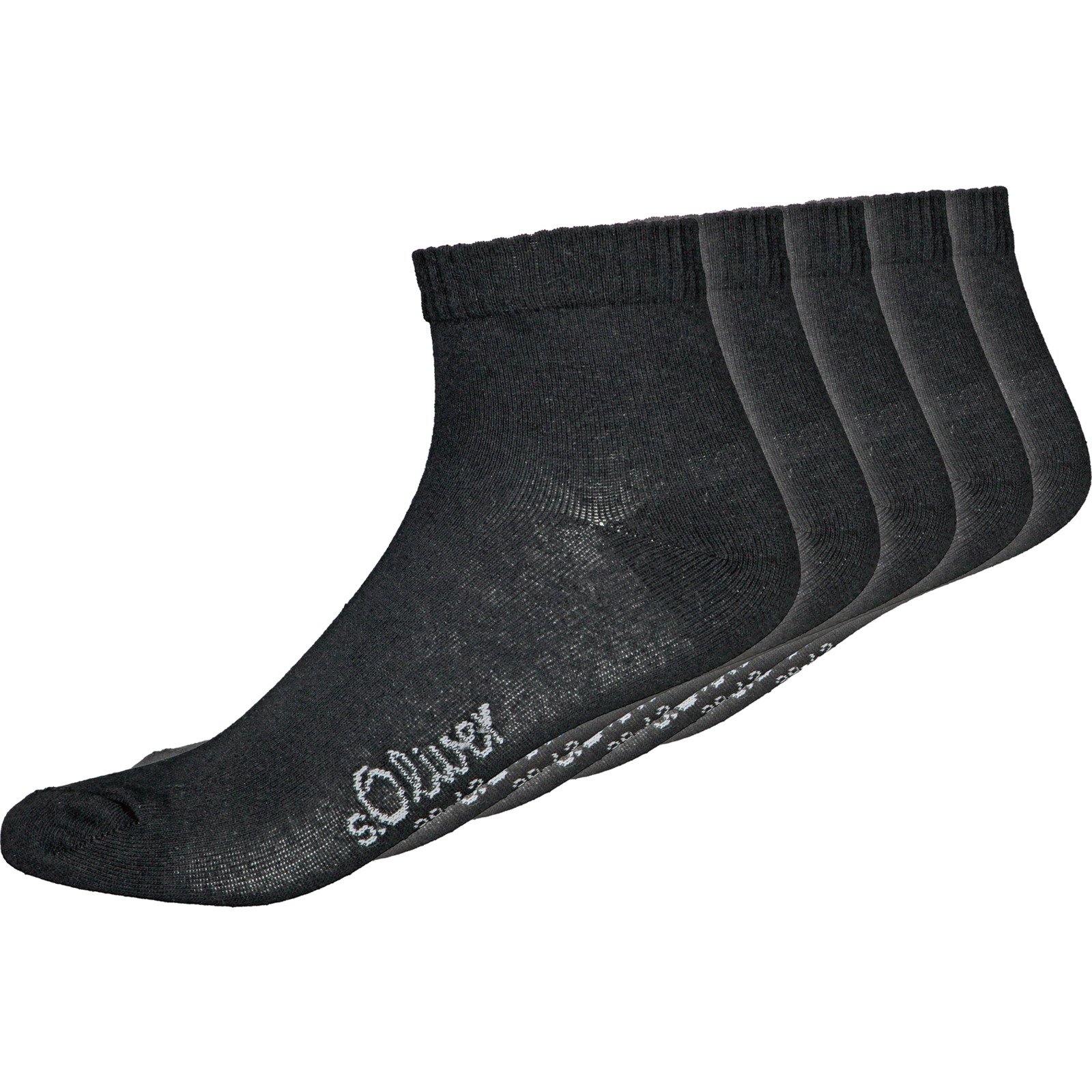 S.Oliver Damen-Quartersocken uni, 5 Paar