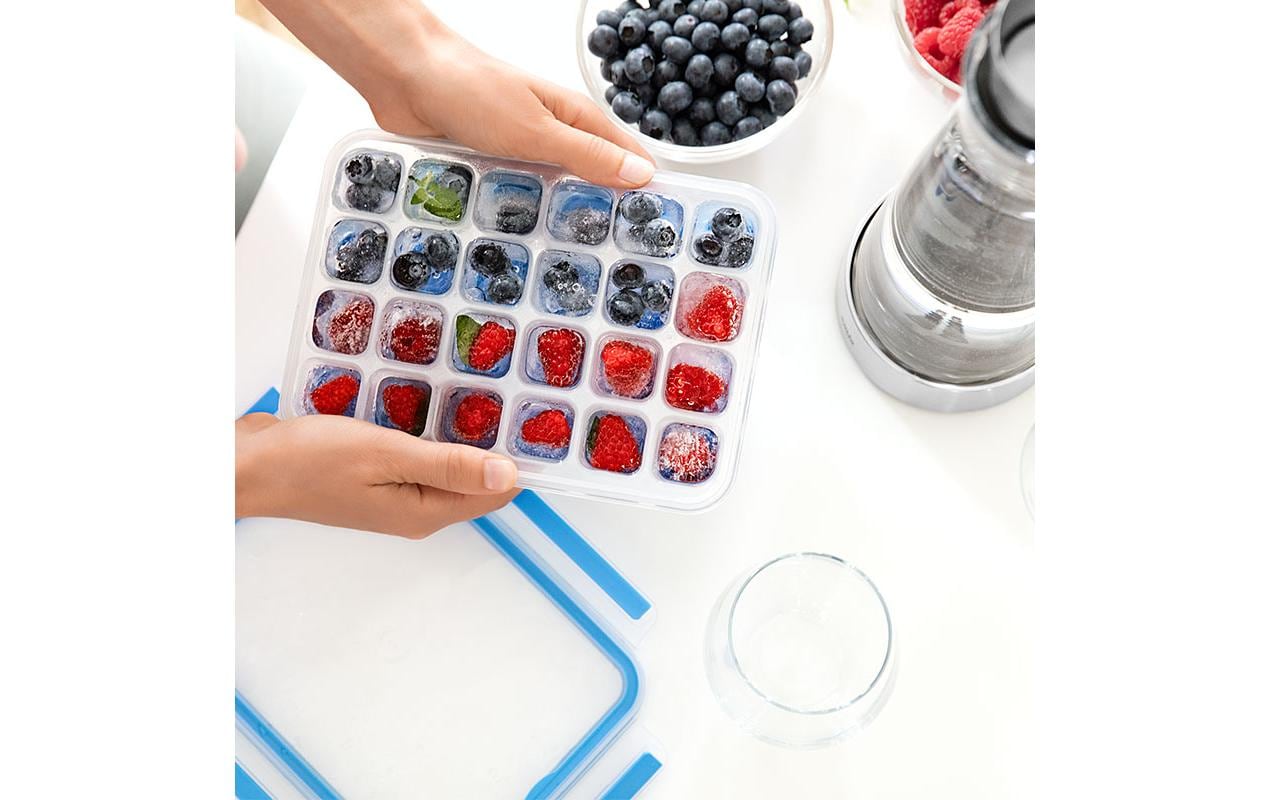 Eiswürfelbox Clip & Close Blau/TransparentEiswürfel für 24 Eiswürfel