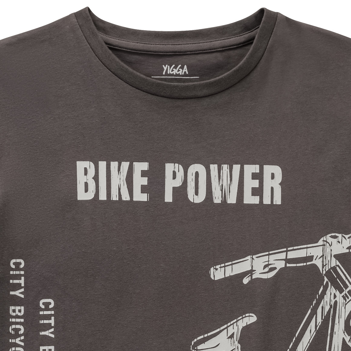 Yigga Jungen T-Shirt mit großem Print dunkelgrau