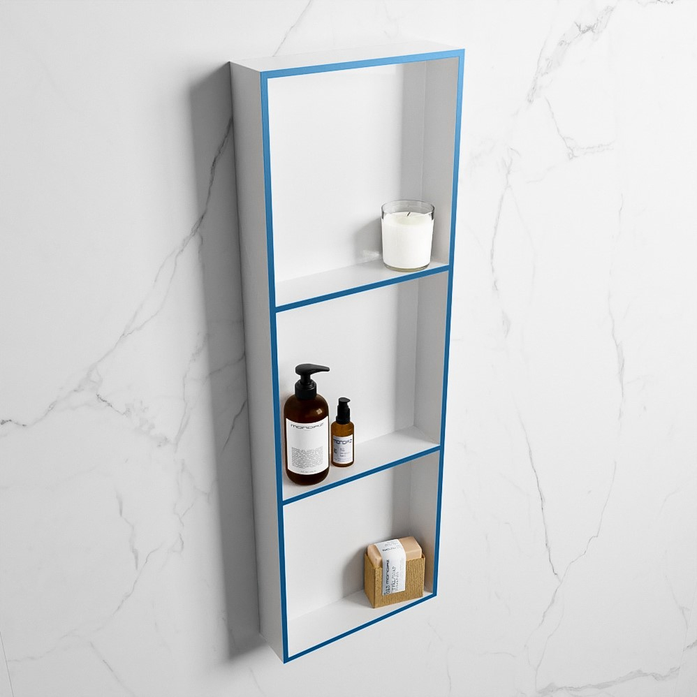 Mondiaz Easy nis 90x30x8cm 3 vakken jeans/talc