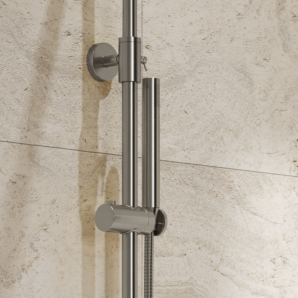 Saniclear Exclusive Stripes opbouw regendouche RVS met 20cm hoofddouche