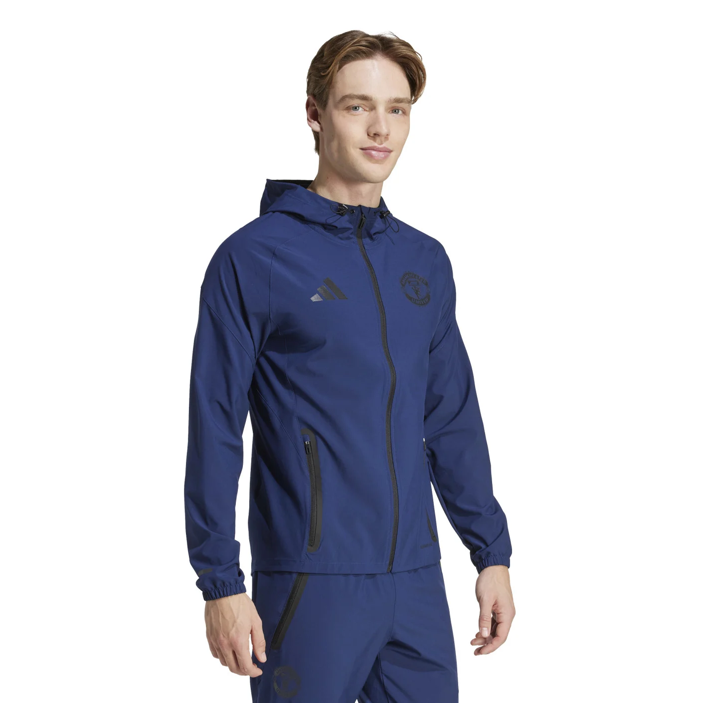 adidas Manchester United Vis Tech Trainingspak Full-Zip 2024-2025 Blauw