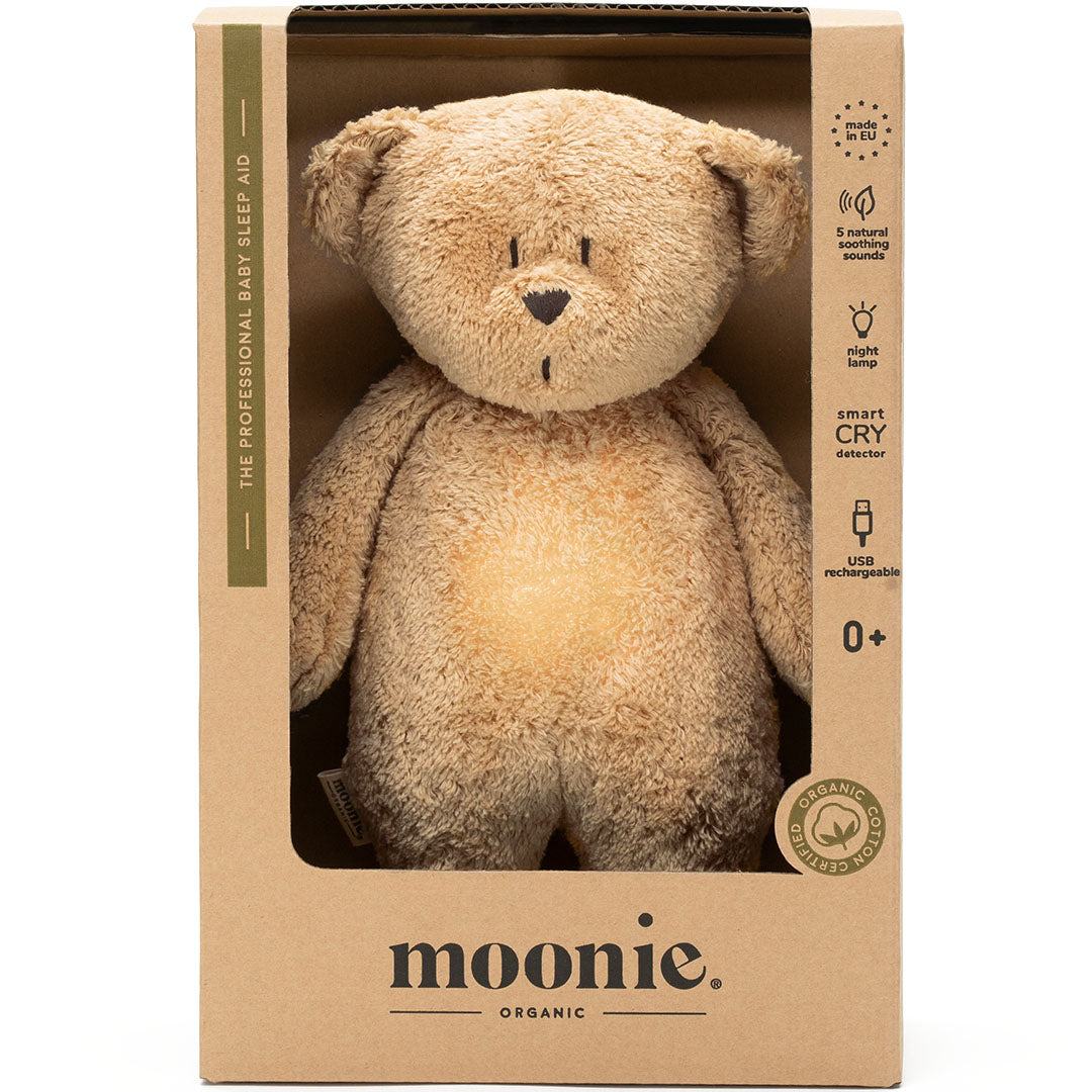 Moonie 2.0 next gen knuffelbeer met nachtlamp cappuccino natur