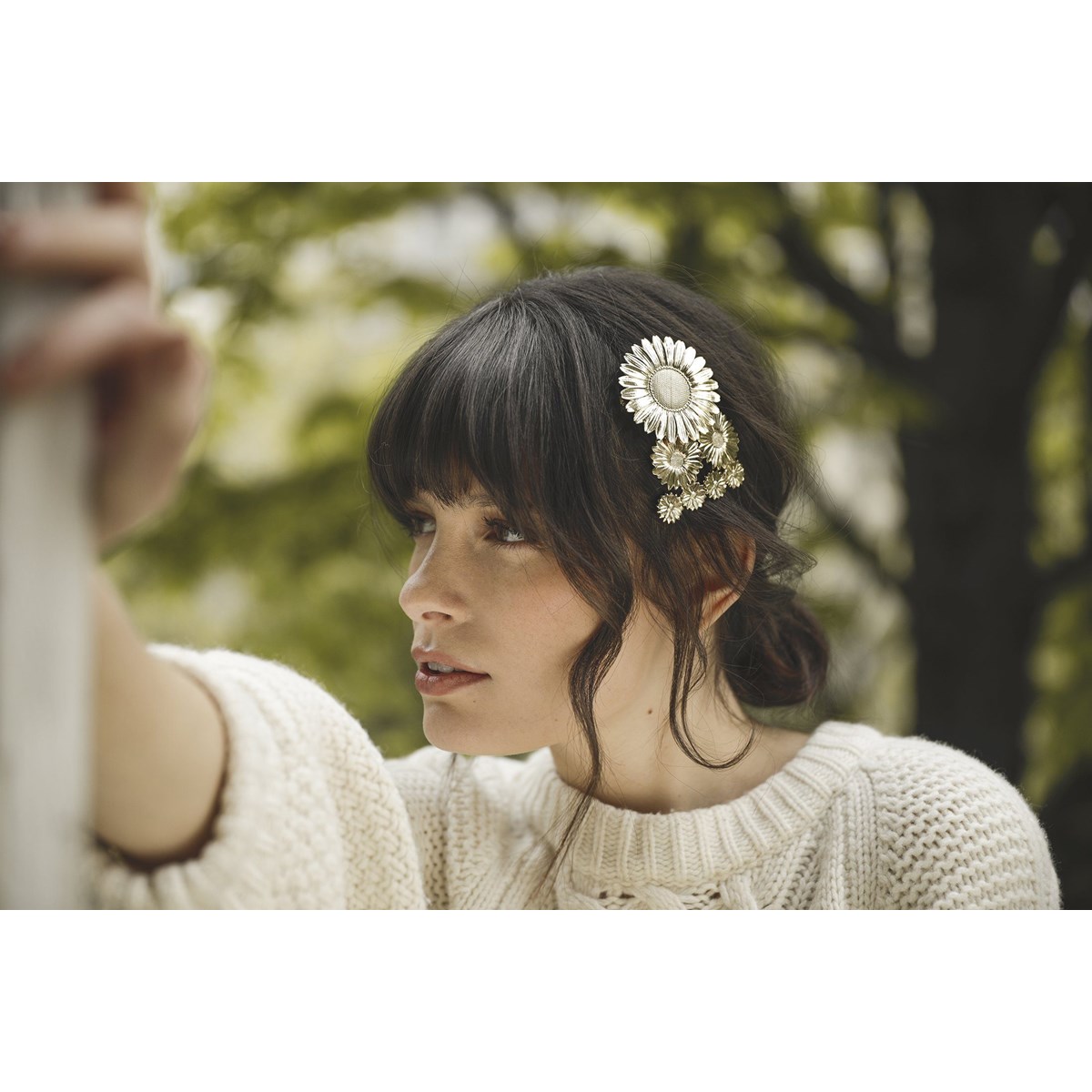 barrette fleurs plaqué argent - MAÏA
