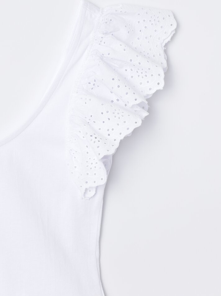 Body com mangas franzidas - Branco