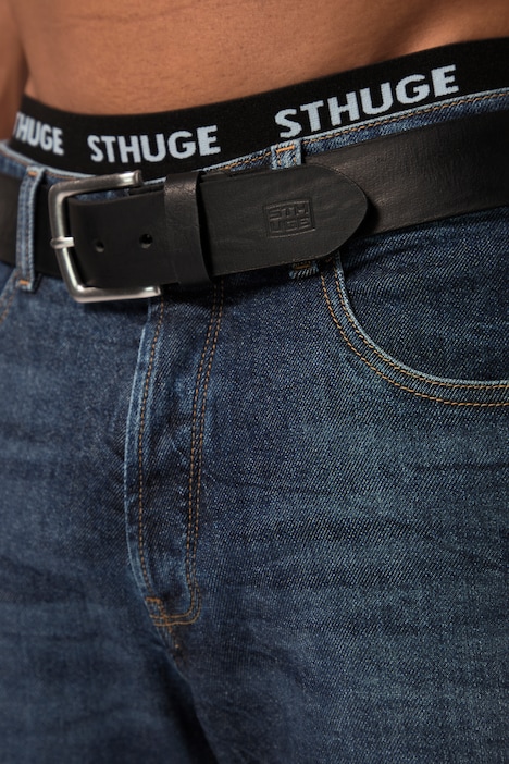 STHUGE, Ledergürtel, echtes Vollrind-Leder, Metall-Schnalle, bis 170 cm