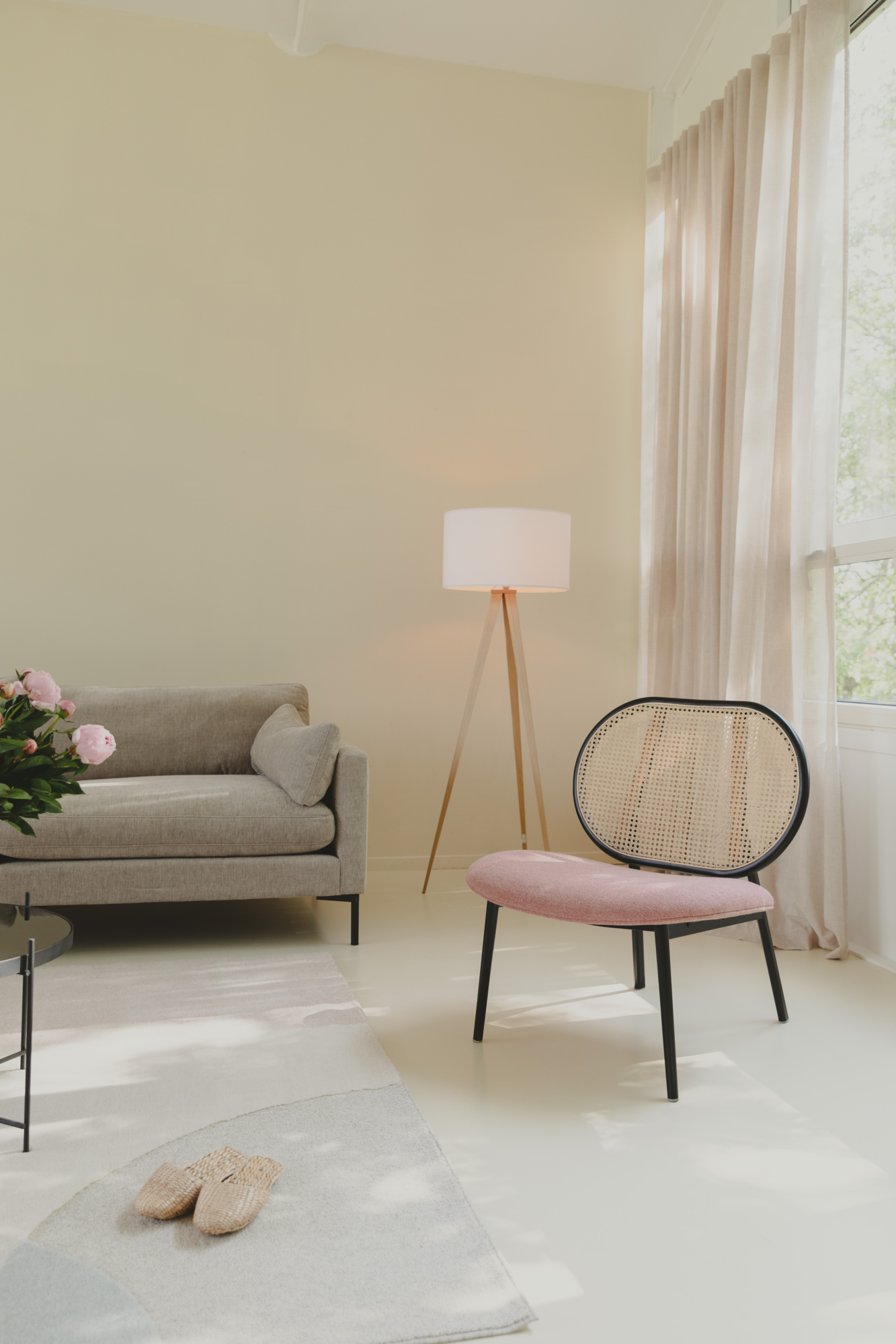 Fauteuil Spike Naturel/Roze