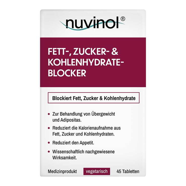 Nuvinol Fett- & Zucker- & Kohlenhydrateblock.Tabletten , 45 St