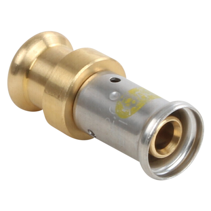Henco gas pers overgangsstuk messing 15x16mm