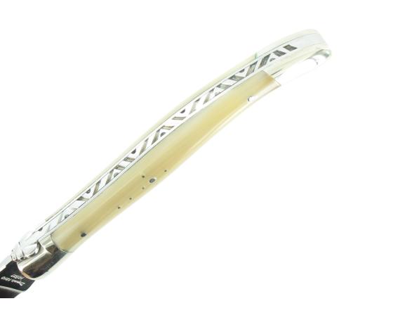 Laguiole - Manche Pointe de Corne - 2 mitres Couteau de Poche par l'Arbalète